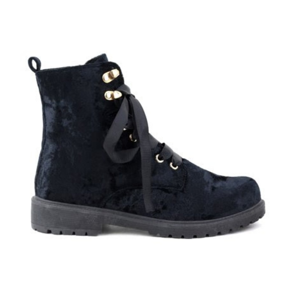 Olivia miller velvet combat boot NEW WITH BOX